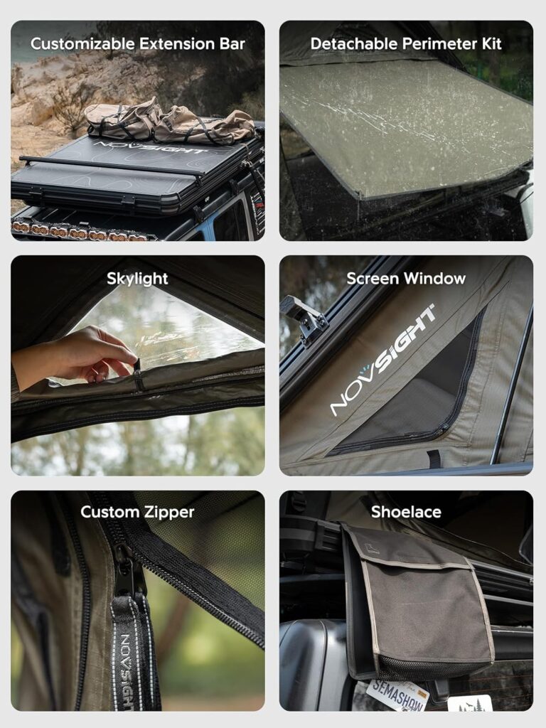 NovSight ZEBRA Hard Shell Rooftop Tent Features