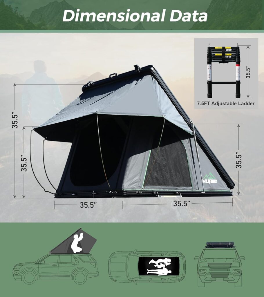 WildFinder Hard Shell Rooftop Tent dimensions WildFinder Hard Shell Rooftop Tent dimensions